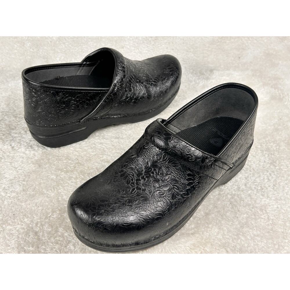 Dansko Black Embossed Clogs